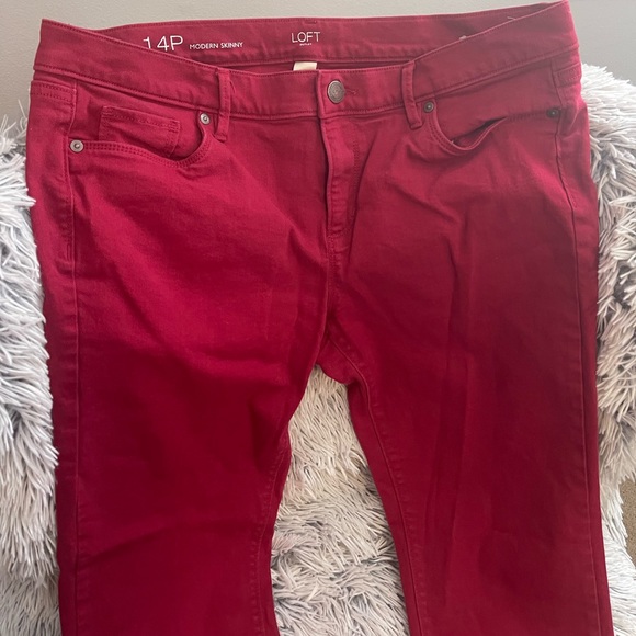 Loft Modern Skinny Red Denim jeans - Picture 2 of 6